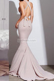 Sexy Low V-neck Mermaid Criss-Cross Straps Prom Dress