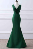 Elegant Dark Green V-neck Mermaid Prom Gown