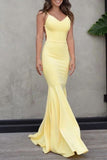 Daffodil Sexy Spaghetti Straps Mermaid Prom Dress