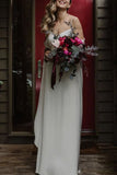 Charming White Long Sleeves Off-the-shoulder Wedding Dress