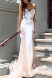Sexy Mermaid Sweetheart Strapless Applique Prom Wedding Dress
