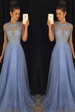 A-line Applique Vintage Sleeveless Cut Out Evening Dress