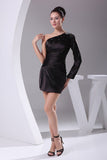 Black One-shoulder One-sleeve Little Black Dress