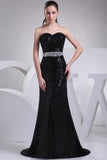 Black Sequined Strapless Mermaid Sparkly Prom Dress