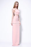 Candy Pink Cross Back Two Pieces Evening Prom Dress