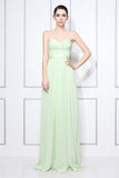 Mint Chic Strapless A-line Long Bridesmaid Prom Dress