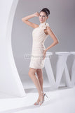 One Shoulder Bodycon Ruffled Homecoming Prom Dress2