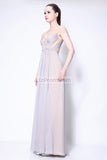 Two Tones Cap Sleeves Pleated Brideamaid Prom Dress