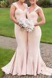Champagne Sweetheart Sleeveless Long Mermaid Bridesmaid Dress