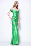 Green Off-the-Shoulder Mermaid Floor Length Prom Dress