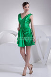 Green V-neck Sexy Mini Dress For Prom