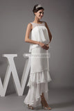 Ivory Beaded High Low Ruffle Prom Dress Dresses