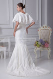 Ivory Mermaid Applique Wedding Dress Prom Gown