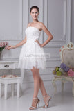 Ivory Strapless Applique Bridesmaid Short Homecoming Dress