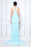 Light Sky Blue Cut Out Sexy Prom Formal Dress