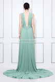 Chic Mint A-line Chiffon Bridesmaid Prom Dress