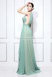 Chic Mint A-line Chiffon Bridesmaid Prom Dress