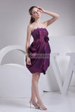 Purple Ruffle Strapless Sexy Applique Mini Dress