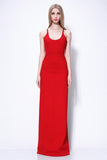 Red Sheath Backless Sexy Prom Formal Dress