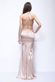 Sexy Beaded Mermaid Cut Out Prom Formal Dress