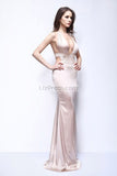 Sexy Beaded Mermaid Cut Out Prom Formal Dress