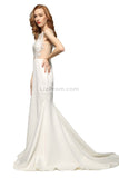 Sexy White Applique Mermaid Wedding Dress Bridal Gown