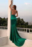 Sexy Dark Green Backless Evening Dresses