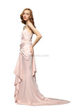 Soft Pink Ruffled Spaghetti Straps Prom Dress