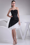 White And Black Strapless Sexy Homecoming Cocktail Dress