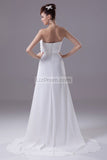 White Strapless Ruffled Long Prom Dress