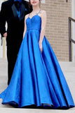 Royal Blue Spaghetti Straps Evening Dress Formal Gown