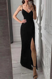 Sexy Backless V-neck Crisscross Back High Slit Prom Dress