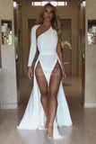 Sexy White Two High Slits Cut Out Prom Dress